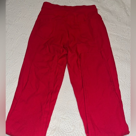 Red Pants with knee Slit - Picture 3 of 5